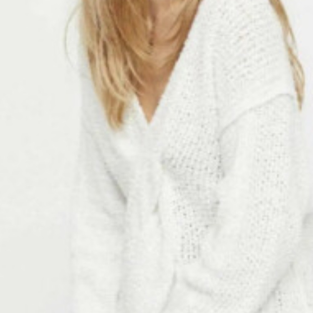 Free people Cozy off White Knit Sweater